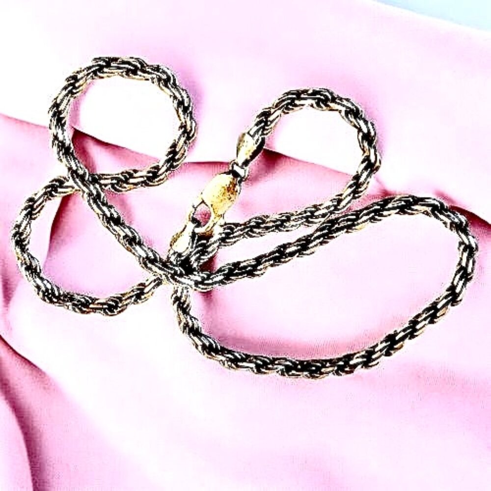 Aurafin Italy Sterling Silver 925 Braided Chain Lobster Clasp 18"